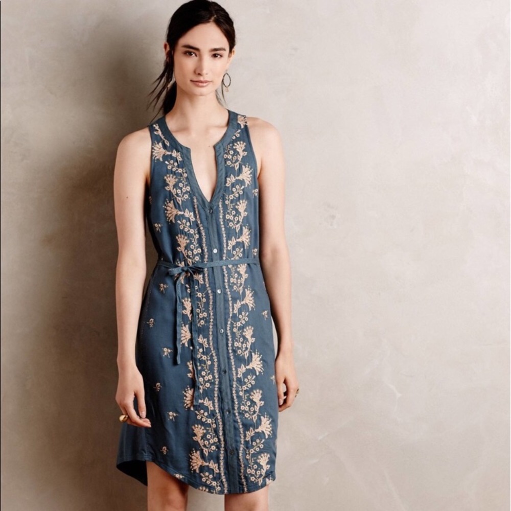 Anthropologie embroidered dress